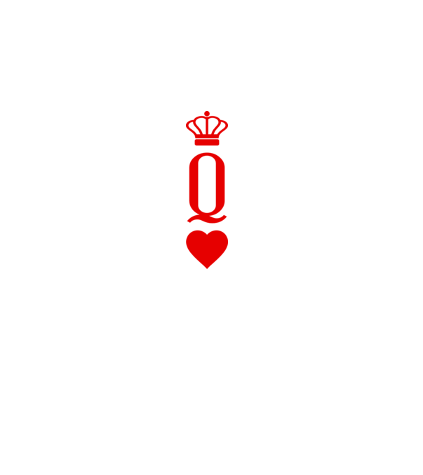 Playin gcards Queen of hearts model alb pe tricou