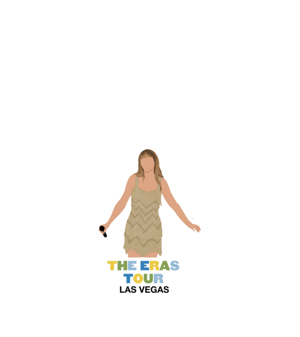 Taylor Swift The Eras Tour Las Vegas model alb pe tricou