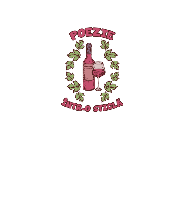 Poezie într-o sticlă model gri pe tricou