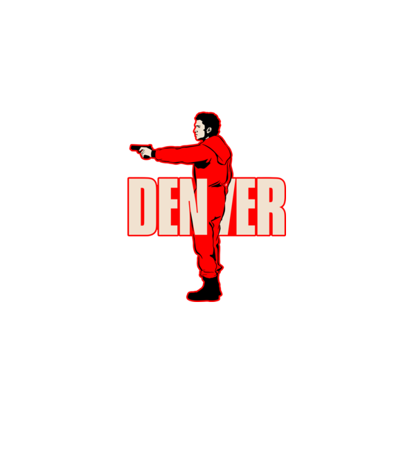 denver la casa de papel model negru pe tricou