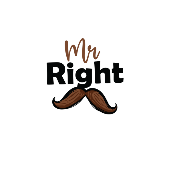 Mr right model alb pe tricou