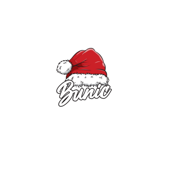 bunic Santa Hat model negru pe tricou