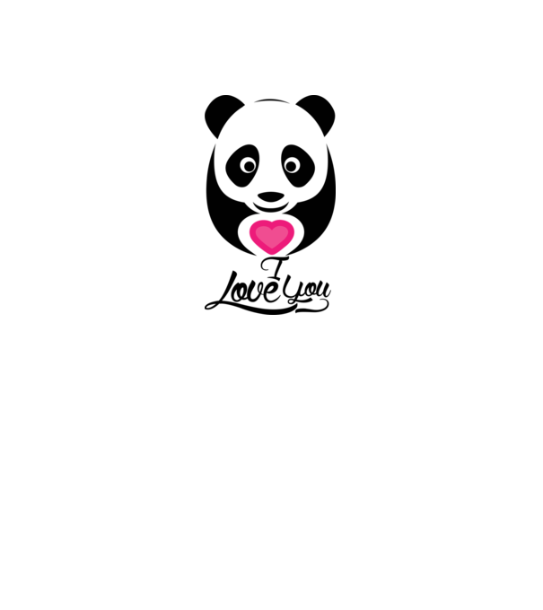 PandaHeart model alb pe tricou