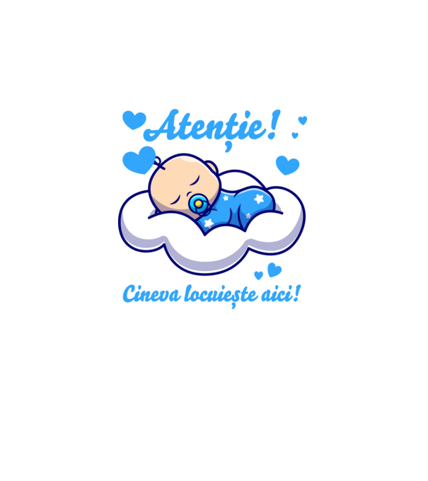 Atenție! Cineva locuiește aici! model alb pe tricou