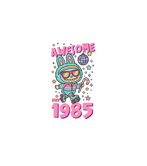 Awesome since 1985 - Labubu model negru pe tricou