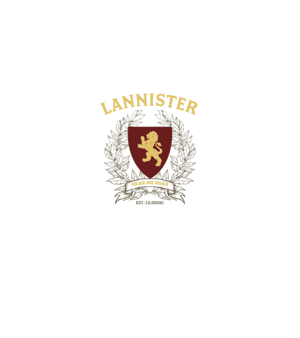 Lannister model alb pe tricou