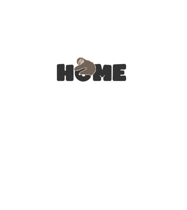 Home Sloth model alb pe tricou