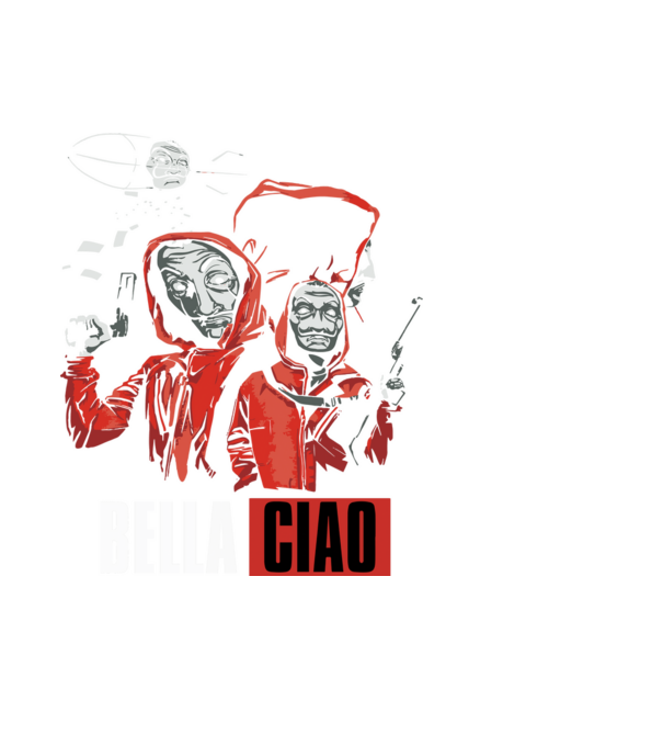 bella ciao money heist model negru pe tricou