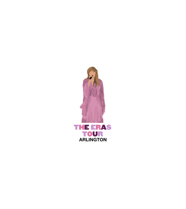 Taylor Swift The Eras Tour Arlington 3 model albastru deschis pe tricou