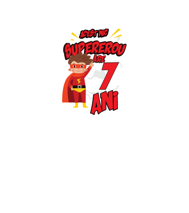 Acest mic supererou are 7 ani model negru pe tricou