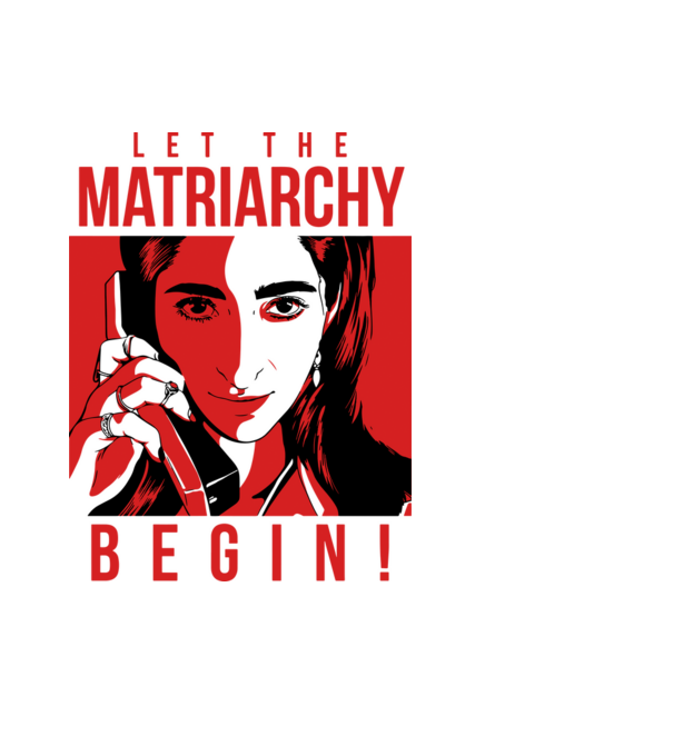 let the matriarchy begin model negru pe tricou