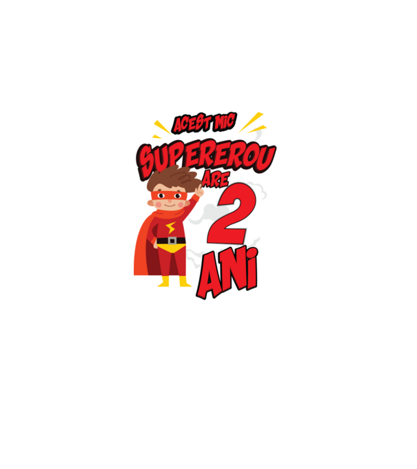 Acest mic supererou are 2 ani model negru pe tricou