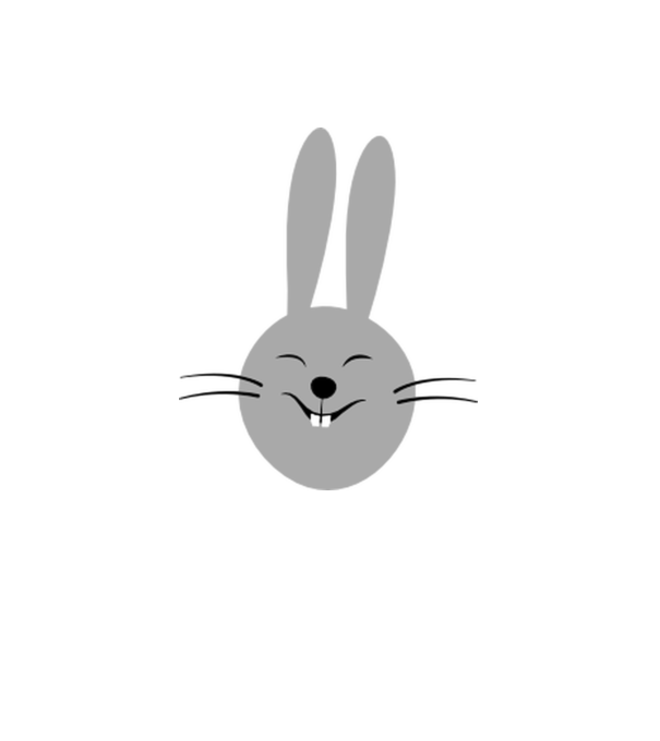 rabbit model alb pe tricou