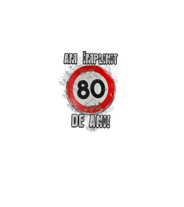 Am împlinit 80 de ani! model negru pe tricou