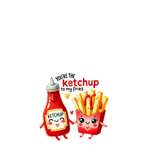 Ketchup to my Fries model alb pe tricou