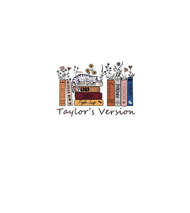 Eras tour books color cat model gri pe tricou