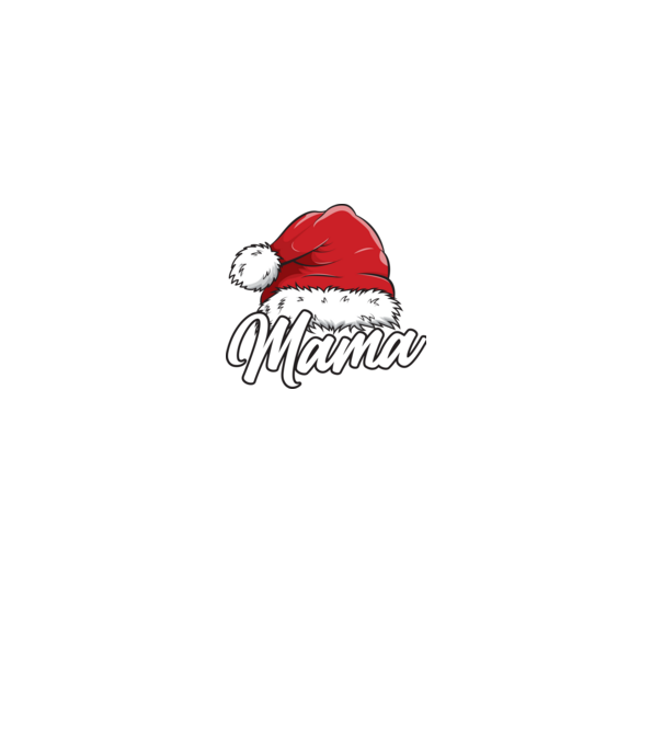 mama Santa Hat model gri pe tricou