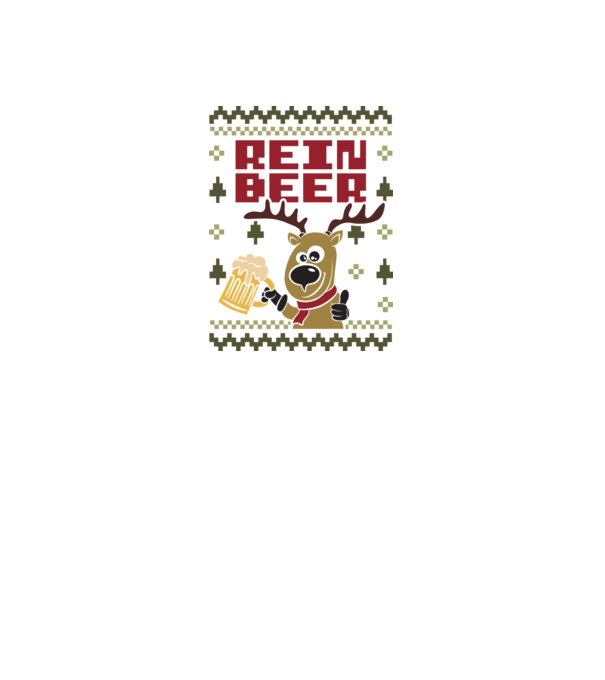 Reinbeer ugly sweater model alb pe tricou