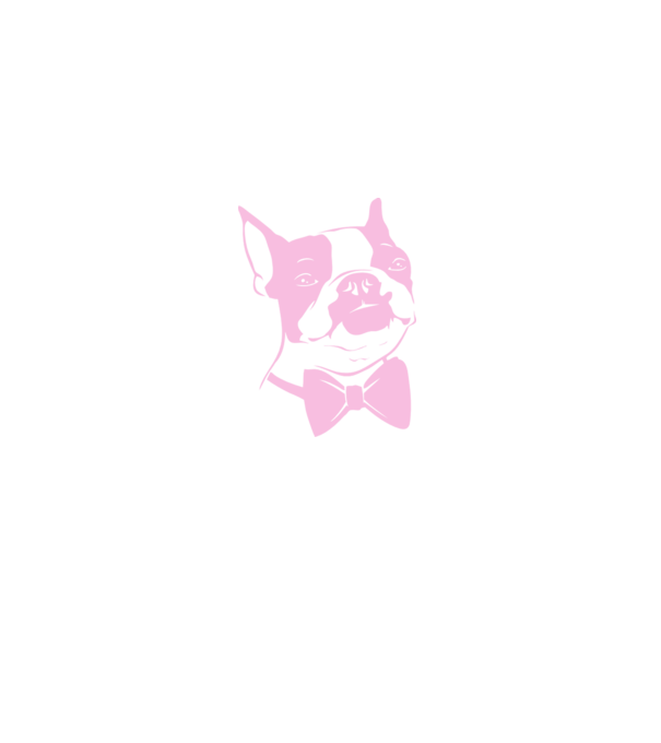 Boston Terrier model alb pe tricou