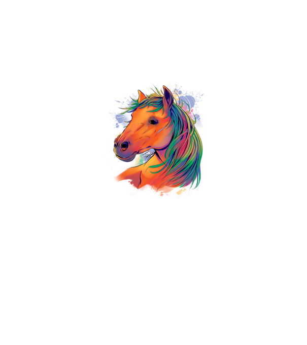 Colorful Horse model alb pe tricou