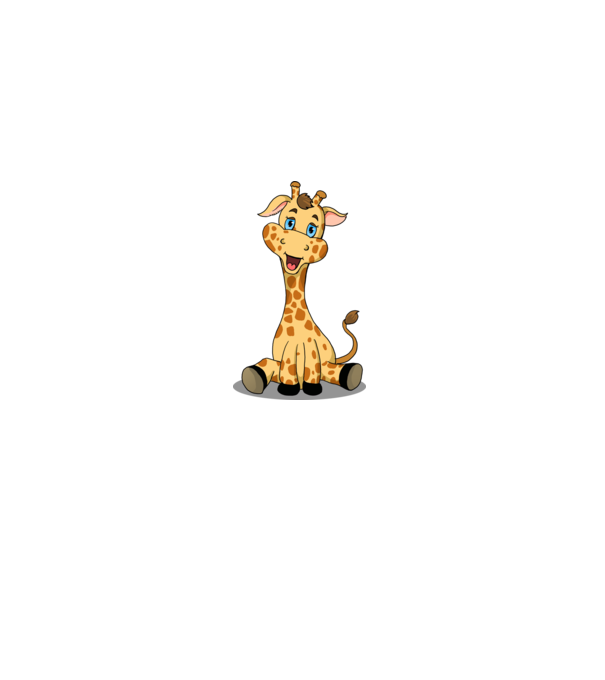Cute giraffe model alb pe tricou