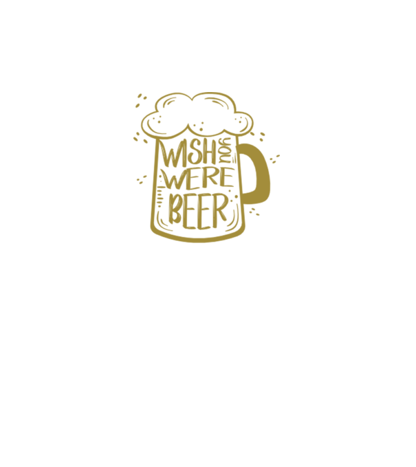 Wish u were beer model negru pe tricou