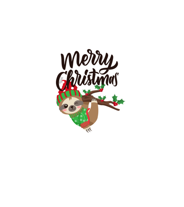 Merry christmas sloth model alb pe tricou
