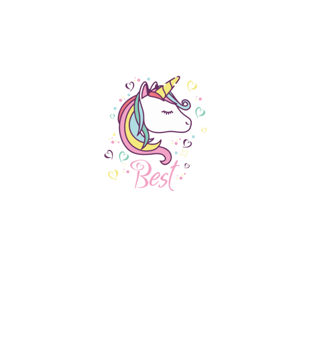 Unicorn Best model negru pe tricou