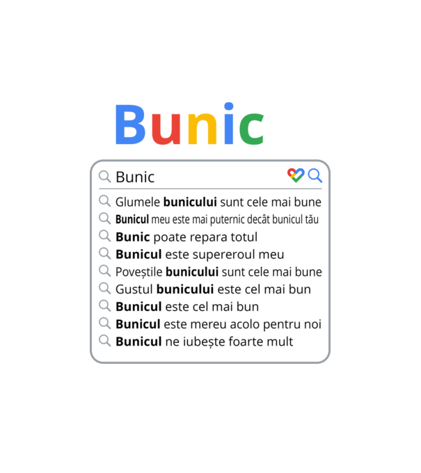căutare Google Bunic model alb pe tricou