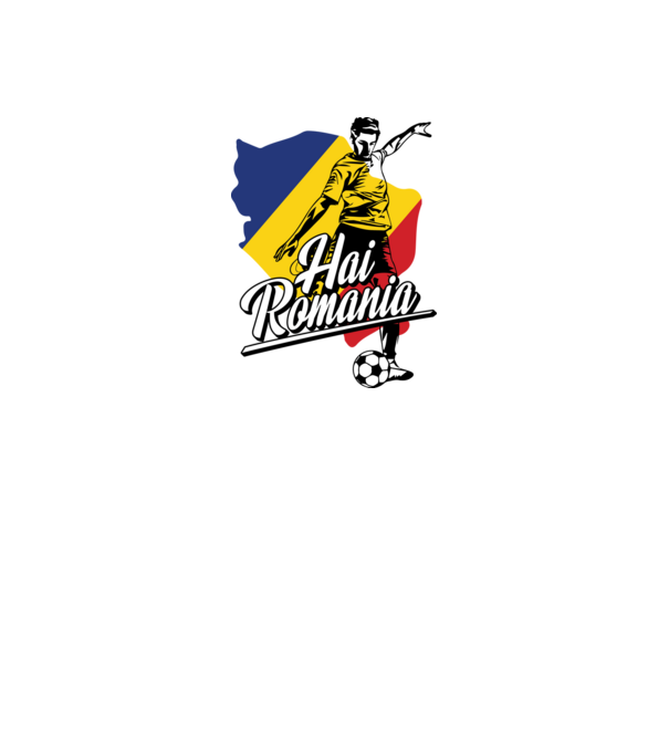 Hai romania fotbal model alb pe tricou