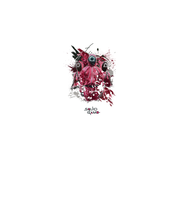 squid game poster model alb pe tricou