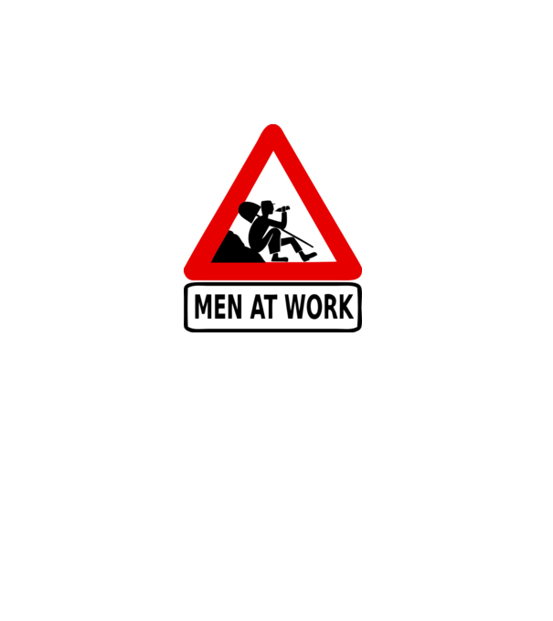 men at work model gri pe tricou
