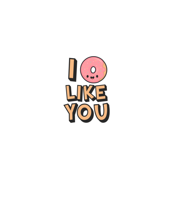 I donut like you model alb pe tricou