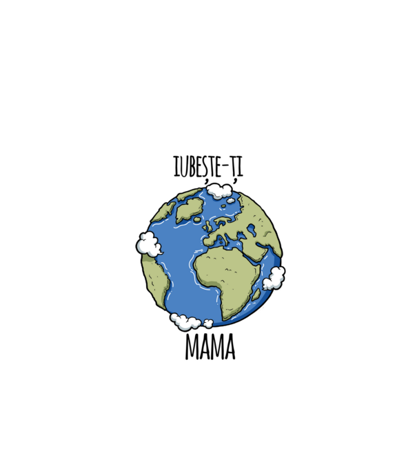 iubește-ți mama model negru pe tricou