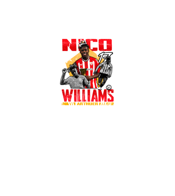 Nico Williams tribute model negru pe tricou
