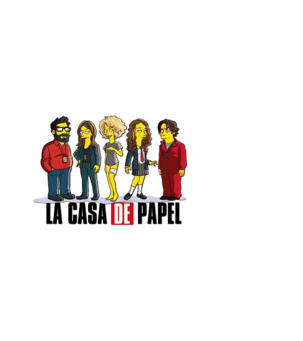 la casa de papel simpson model albastru deschis pe tricou
