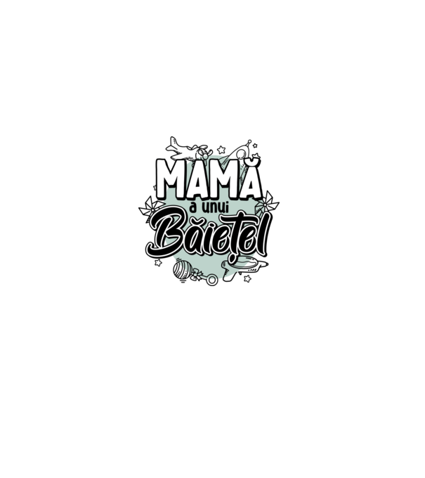 Mamă a unui băiețel model alb pe tricou