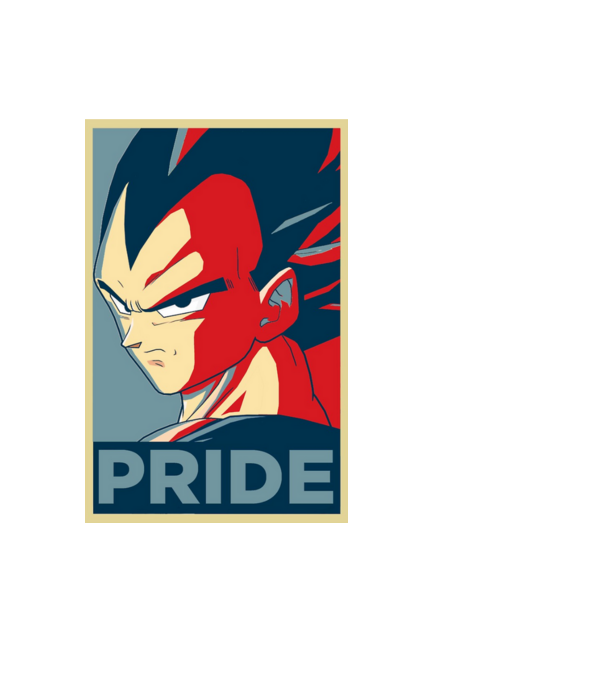 vegeta pride dragonball model negru pe tricou