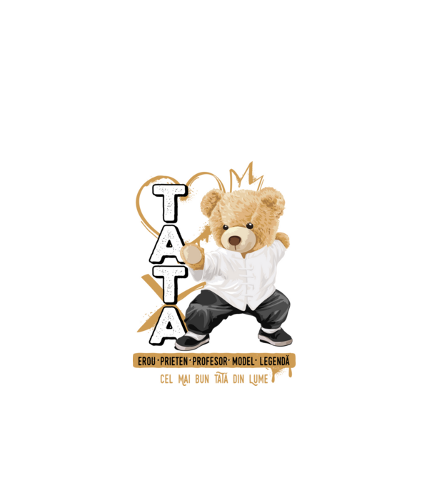 Tati Teddy model negru pe tricou