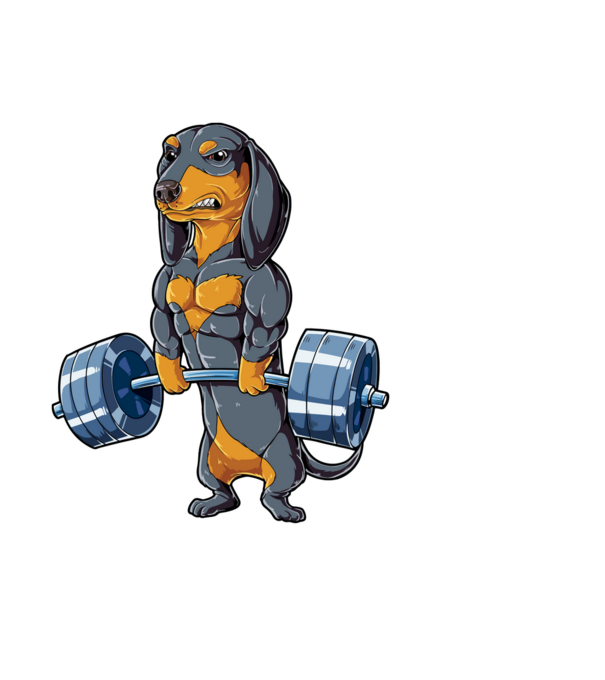 Gym teckel model negru pe tricou