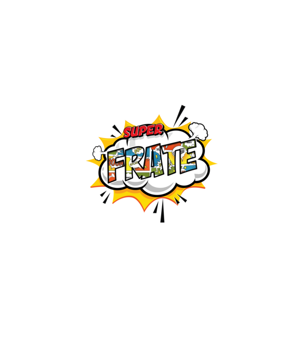 Super Frate model albastru închis pe tricou