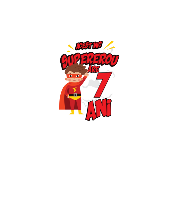 Acest mic supererou are 7 ani model negru pe tricou
