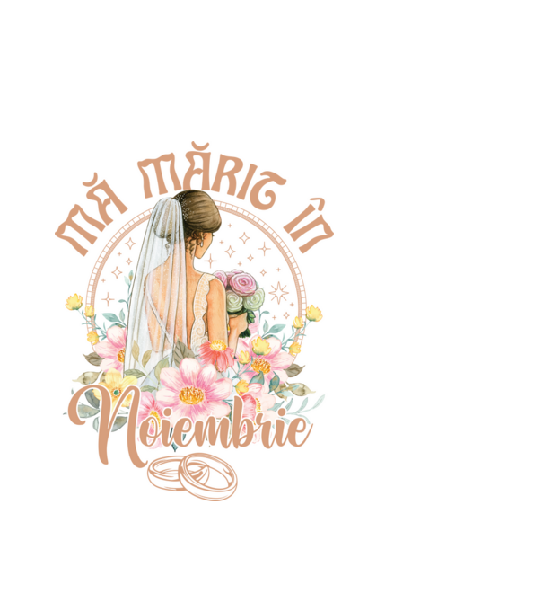 mă mărit - în noiembrie model alb pe tricou