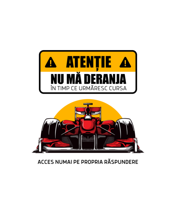 Atenție model alb pe tricou
