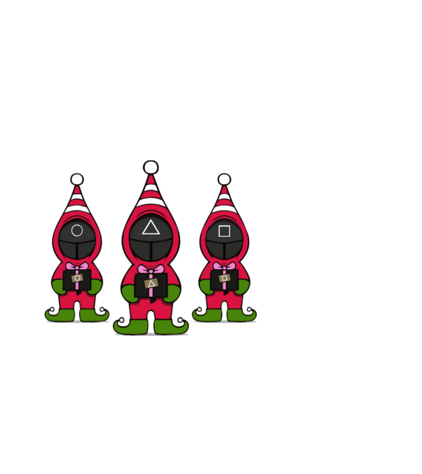 merry squid game model alb pe tricou