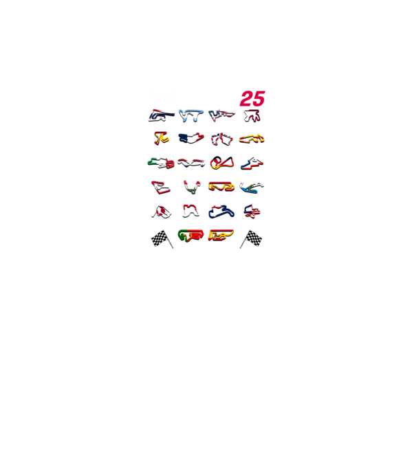 MOTOGP 25 CALENDAR Negru model negru pe tricou
