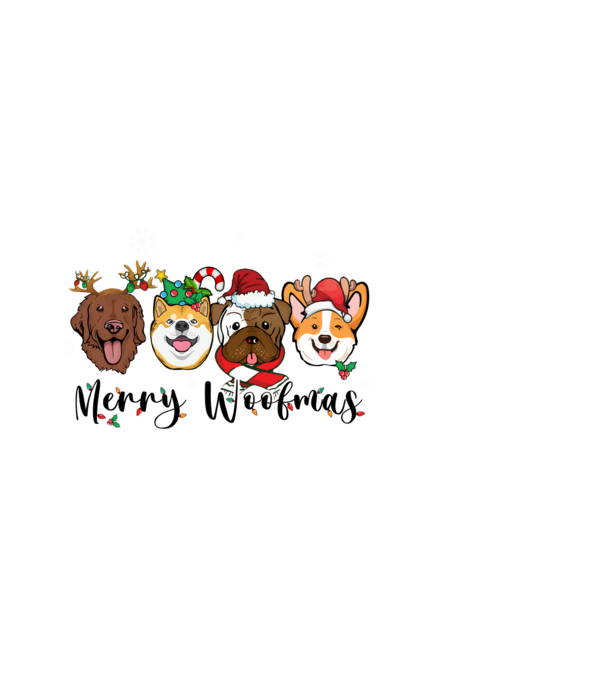 Merry woofmas 2 model negru pe tricou