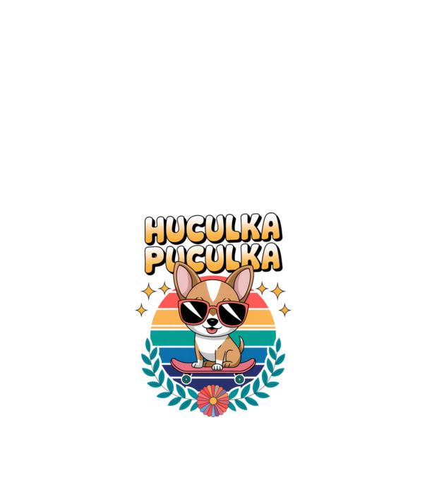 Huculka Puculka Câine 2 model alb pe tricou