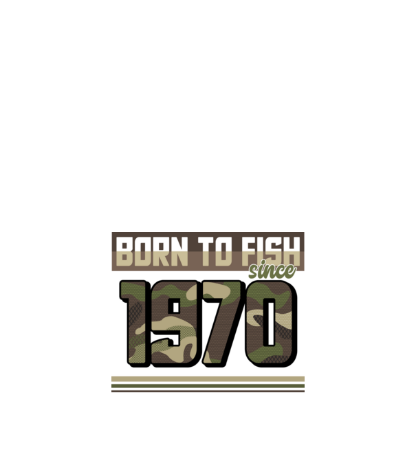 Born to fish since 1970 model negru pe tricou