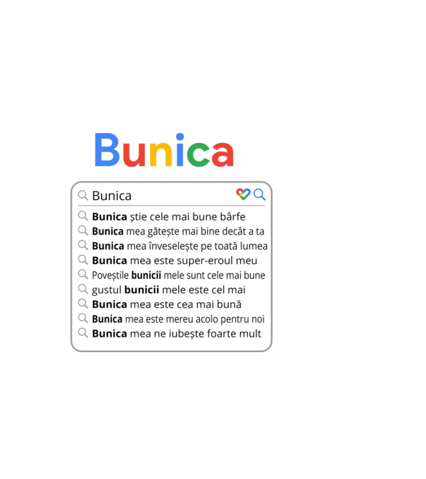 căutare Google Bunica model negru pe tricou